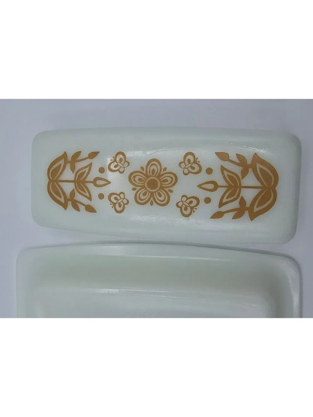 Vintage Pyrex Butterfly Gold 72-B Covered Butter Dish 1970s USA